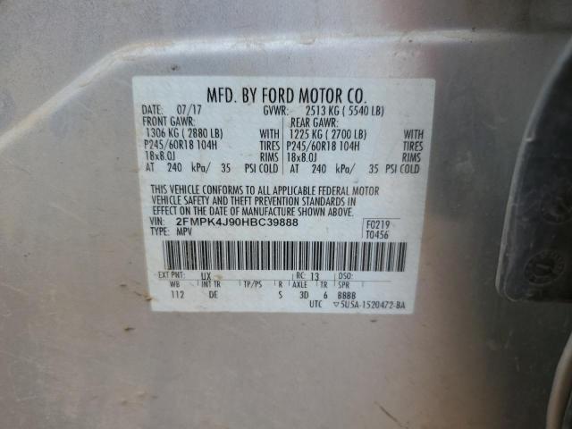 2FMPK4J90HBC39888 Ford EDGE SEL