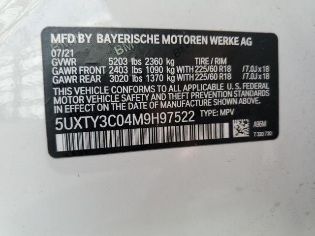 5UXTY3C04M9H97522 2021 BMW X3, photo no. 13