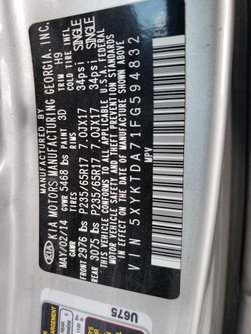 5XYKTDA71FG594832 KIA SORENTO LX