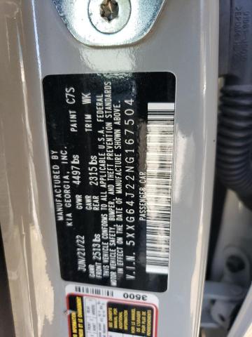 5XXG64J22NG167504 KIA K5 GT LINE