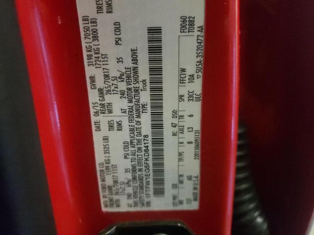 1FTFW1EG5FKD84178 Ford F150 Supercrew