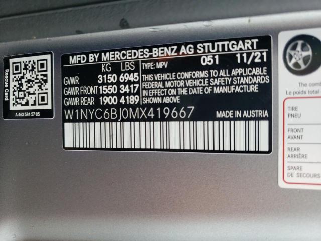 VIN W1NYC6BJ0MX419667 2021 Mercedes-Benz G-Class, 550 no.12