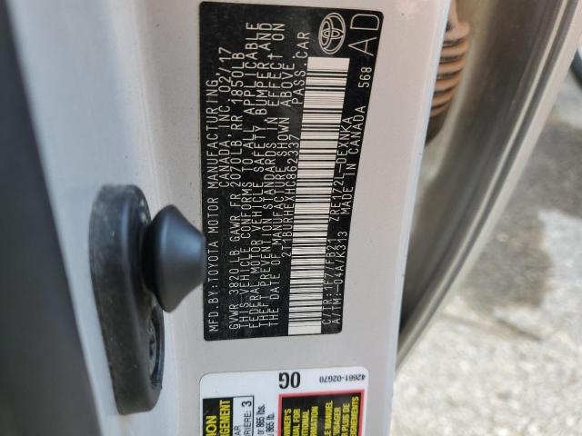 2T1BURHEXHC862337 Toyota COROLLA L