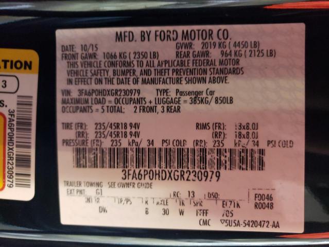 3FA6P0HDXGR230979 Ford FUSION SE