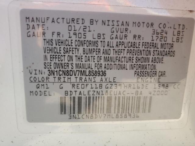 3N1CN8DV7ML858936 Nissan VERSA S