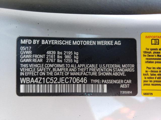 WBA4Z1C52JEC70646 BMW 430I