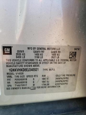 Chevrolet Traverse Lt 2014 1GNKVHKD8EJ340921 Image 13