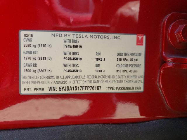 2015 TESLA MODEL S 70 - 5YJSA1S17FFP76167