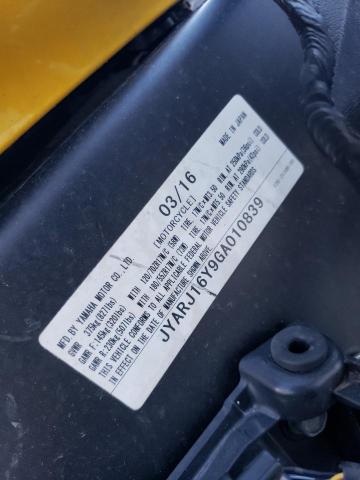 2016 YAMAHA YZFR6 C JYARJ16Y9GA010839