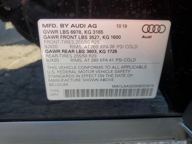 2019 AUDI E-TRON PRE - WA1LAAGE5KB023079