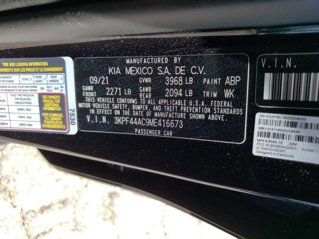 3KPF44AC9ME416673 KIA FORTE GT