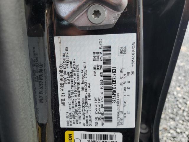 3FA6P0CD2KR237831 Ford FUSION SEL