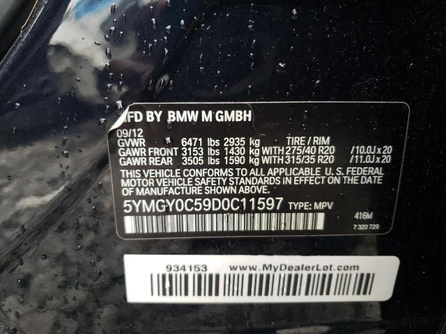 VIN 5YMGY0C59D0C11597 2013 BMW X5, M no.13