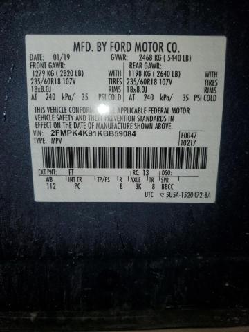 2FMPK4K91KBB59084 Ford Edge Titanium