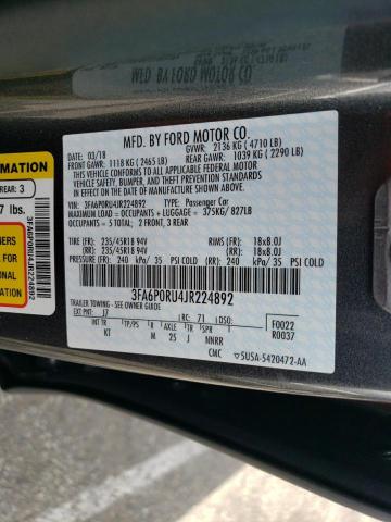 3FA6P0RU4JR224892 2018 FORD FUSION - Image 12