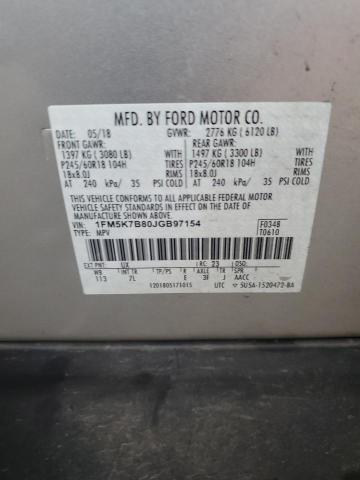 1FM5K7B80JGB97154 Ford EXPLORER