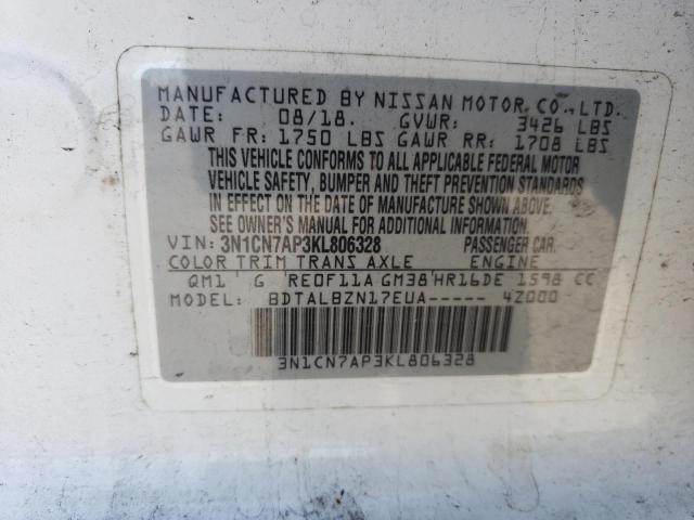 3N1CN7AP3KL806328 Nissan Versa S 13