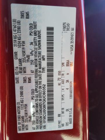 1FMCU0G97GUC60352 Ford ESCAPE SE