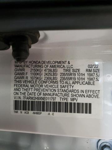 7FARW2H9XNE011797 Honda Cr-v Touring