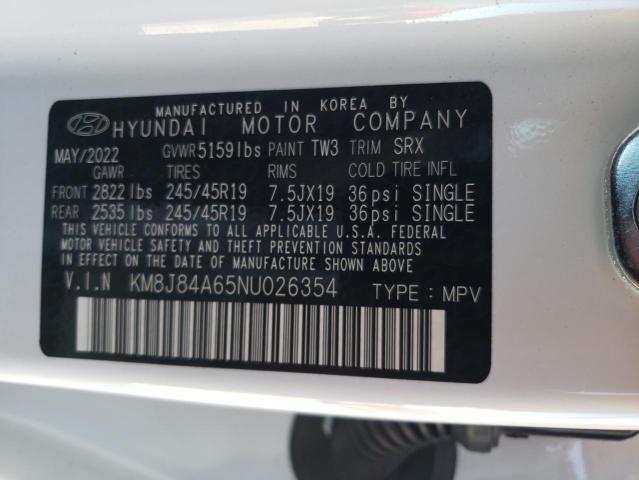 2022 HYUNDAI NEXO LIMIT KM8J84A65NU026354
