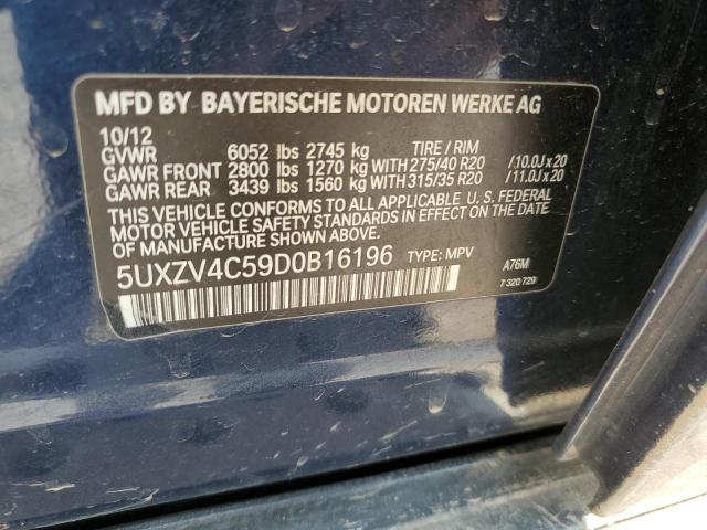 VIN 5UXZV4C59D0B16196 2013 BMW X5, Xdrive35I no.12