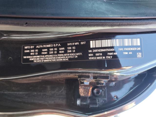 2017 Alfa Romeo Giulia VIN: ZARFAEBN4H7543454 Lot: 66198343