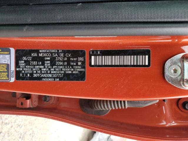 3KPF54AD0NE507757 KIA Forte Gt Line