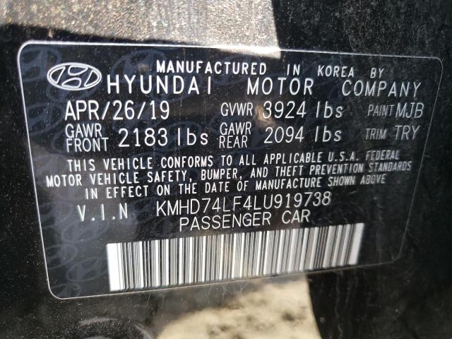 KMHD74LF4LU919738 Hyundai Elantra SE 10