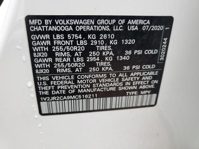 2021 VOLKSWAGEN ATLAS SE - 1V2JR2CA9MC516211