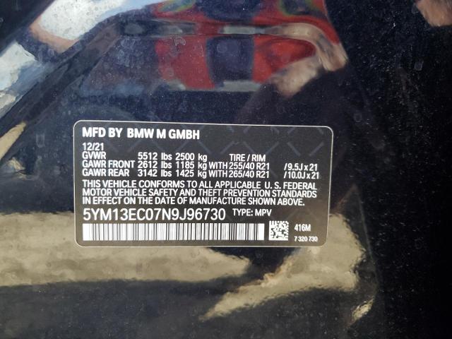 2022 BMW X3 M 5YM13EC07N9J96730