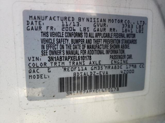 3N1AB7APXEL610178 Nissan SENTRA S