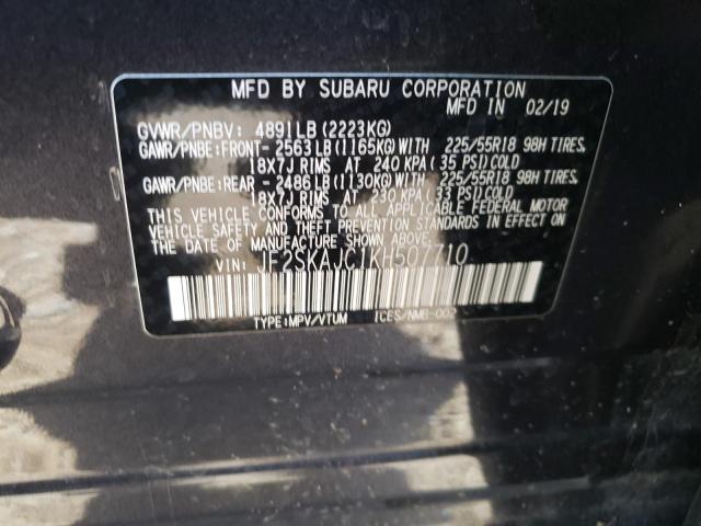 JF2SKAJC1KH507710 Subaru Forester Sport