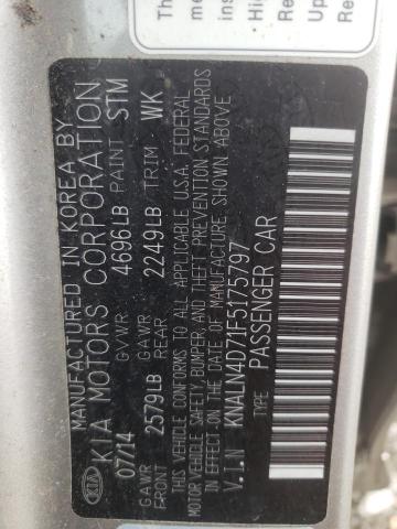 2015 KIA CADENZA PR - KNALN4D71F5175797