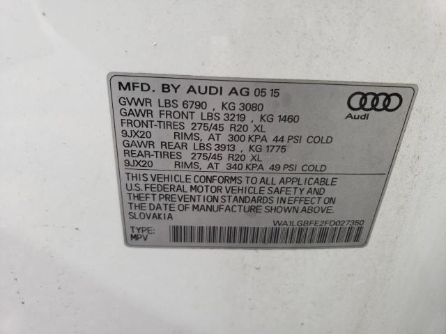 WA1LGBFE2FD027350 Audi Q7 Premium Plus