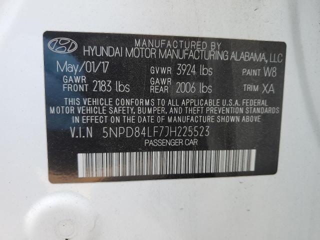 5NPD84LF7JH225523 Hyundai ELANTRA SEL
