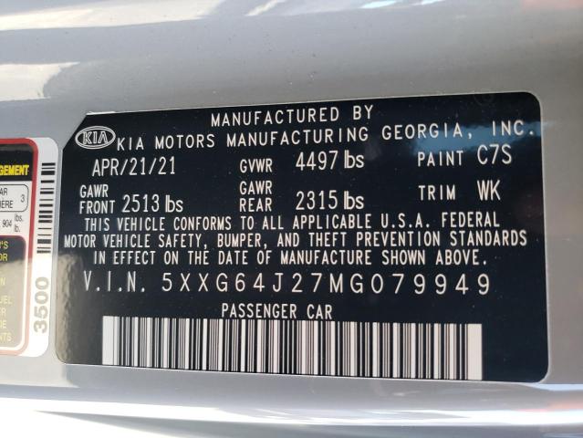 5XXG64J27MG079949 KIA K5 GT LINE
