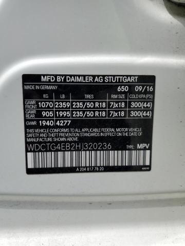WDCTG4EB2HJ320236 Mercedes-Benz GLA 250