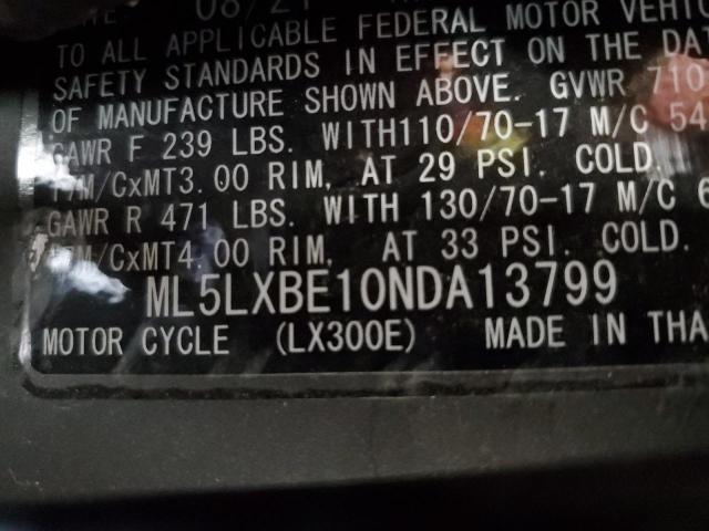 2022 KAWASAKI KLX300 E - ML5LXBE10NDA13799