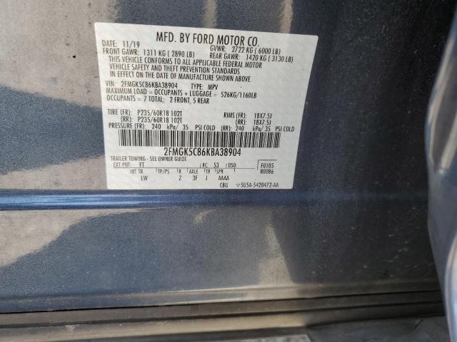 2FMGK5C86KBA38904 Ford FLEX SEL