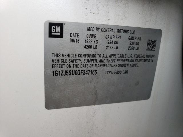 2016 CHEVROLET MALIBU HYB - 1G1ZJ5SU0GF347166