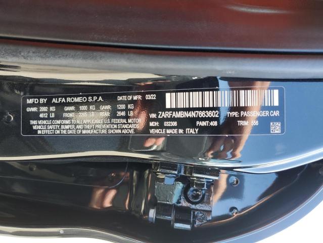 2022 ALFA ROMEO GIULIA SUP - ZARFAMBN4N7663602