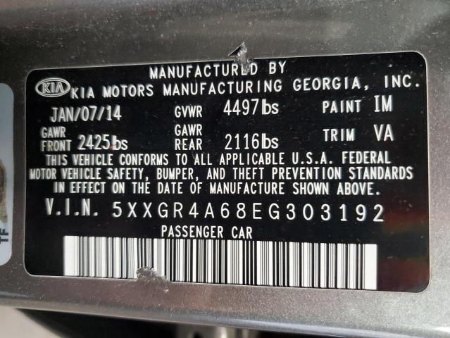 5XXGR4A68EG303192 KIA OPTIMA SX