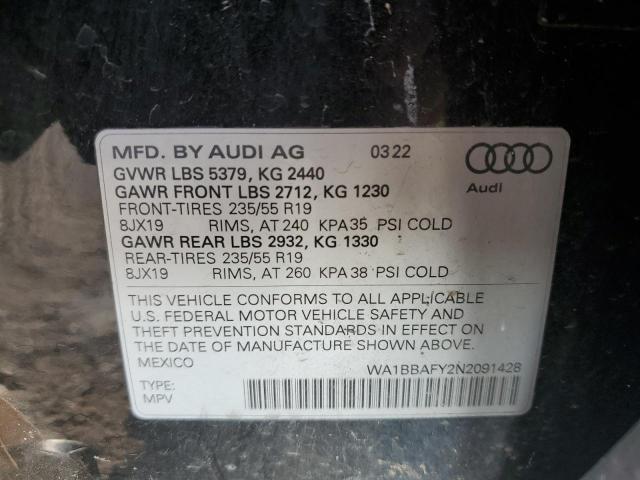 WA1BBAFY2N2091428 2022 AUDI Q5, photo no. 13