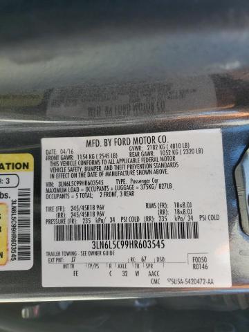 3LN6L5C99HR603545 Lincoln MKZ SELECT