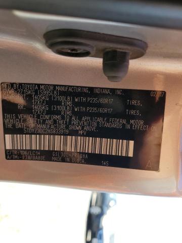5TDYZ3DC2HS833919 Toyota SIENNA XLE
