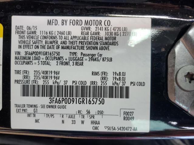 3FA6P0D91GR165750 2016 FORD FUSION, photo no. 12