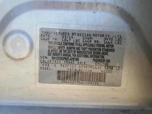 3N1CE2CP6EL428705 Nissan Versa Note S
