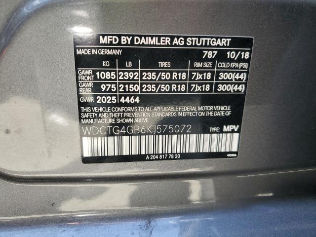 WDCTG4GB6KJ575072 Mercedes-Benz Gla 250 4matic