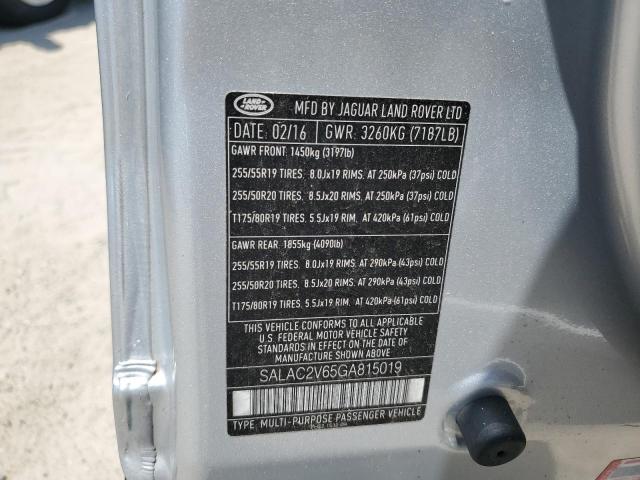2016 LAND ROVER LR4 SALAC2V65GA815019