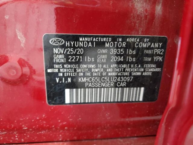 2020 HYUNDAI IONIQ BLUE - KMHC65LC5LU243097